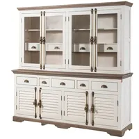 Massivmoebel24 Buffet Mango 204x50x210 weiß lackiert TOULOUSE #103)