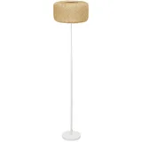 Tripod Stehlampe Papier Stahl Weiß OSRAM Beige E27 H:164 cm Stehleuchte Büro