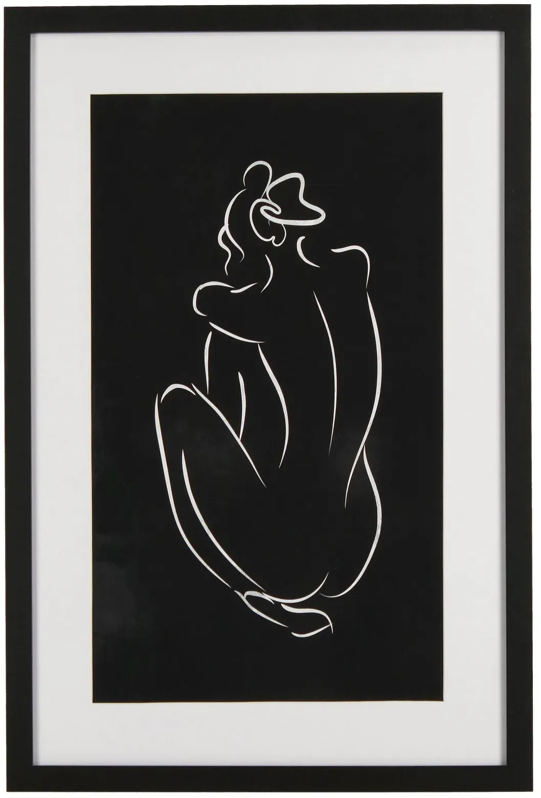Bild Black and White, Druck auf Papier und Glas, klassischer Stil, Schwarz Weiß, 40x60 cm