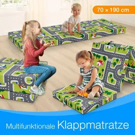 eloneo Gästematratze Kinder faltbare Klappmatratze Gästebett, Höhe 9 cm