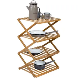 BO-CAMP Camping Regal Fitzroy - Faltschrank Faltregal Möbel Bambus Holz faltbar