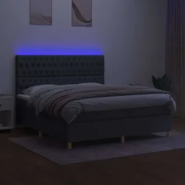 vidaXL Boxspringbett 180 x 200 cm Dunkelgrau