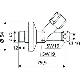 Schell Schrägsitzventil COMFORT - chrom