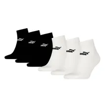Puma Quarter Socken 6 Paare Weiß/Schwarz 43-46