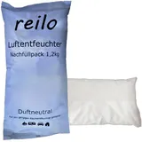 20x 1,2kg "reilo" Luftentfeuchter Granulat (Calciumchlorid) im Vliesbeutel, Nachfüllpack für Raumentfeuchter Boxen, einzeln verpackt in Polybeutel