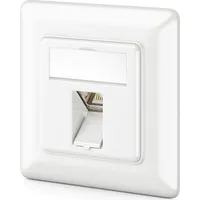 deleyCON 1x CAT6a Netzwerkdose 1x Keystone Modul STP Geschirmt, Metall Gehäuse RJ45 Keystone Jack Datendose... für Patchkabel, Netzwerkkabel, Ethernet Verlegekabel, Gigabit LAN, Weiß