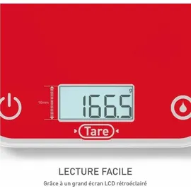 Tefal Tefal, Optisss BC50U3V0 Elektronische Küchenwaage, leicht ablesbares Display, kratzfest, Kapazität 5 kg, Weiß