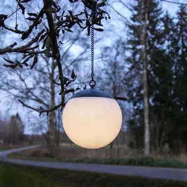 Star Trading LED Solar Kugelleuchte Kunststoff, Metall Ø 20 cm 1 Stück weiß