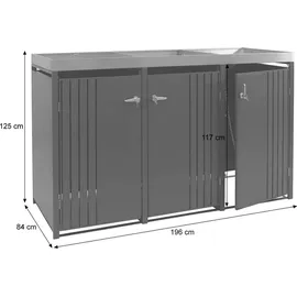 MCW Mülltonnenverkleidung O67 125 x 84 cm anthrazit