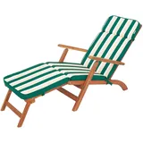 PillowPrim Liegenauflage, Auflage Gartenliege (Grün mit beigen Streifen) 178 x 47 cm, 5 cm dick, Auflagen für Deckchair, Bequeme Polsterauflage für Sonnenliege