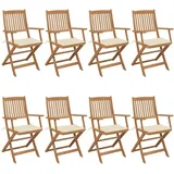 vidaXL Klappbare Gartenstühle 41 x 41 x 91 cm beige 8 St.