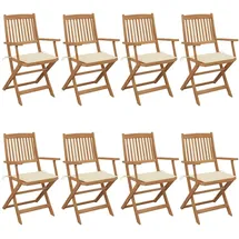 vidaXL Klappbare Gartenstühle 41 x 41 x 91 cm beige 8 St.