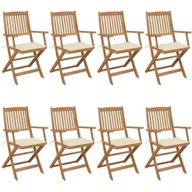 vidaXL Klappbare Gartenstühle 41 x 41 x 91 cm beige 8 St.