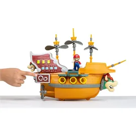 Jakks Pacific Bowsers Luftschiff-Spielset mit Mario-Actionfigur 6cm