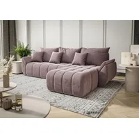 Fun Möbel Ecksofa Schlafsofa OSAKA Stoff Monolith Flieder Ottomane Rechts