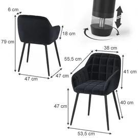 Vicco Esszimmerstuhl Relio Polyester schwarz 2er Set