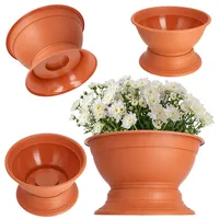 Kadax Blumenschale mit Standfuß, wetterfeste Pflanzschale aus Kunststoff, Blumentopf,