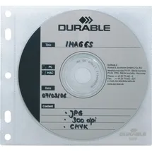 Durable CD-Hülle CD/DVD Cover File mit Lochung transparent VE=10x10 Stück