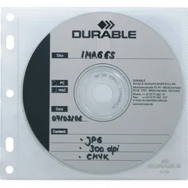 Durable CD-Hülle CD/DVD Cover File mit Lochung transparent VE=10x10 Stück