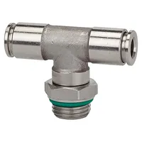 Riegler T-Steckverschra., drehbar, G 1/8 a., Schl.- Ø8, 15bar, ES 1.4404