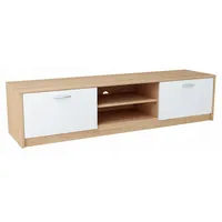 Matkam Fernsehkommode Sonoma Eiche, Weiß, 160x36x41 cm, Wohnzimmer, Wohnwände,