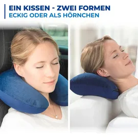 Maximex 2-in-1 Reisekissen 40 x 30 cm Blau