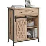 VASAGLE Küchenschrank mit Schiebetür 30 x 70 x 80 cm Landhausstil