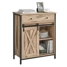 VASAGLE Küchenschrank mit Schiebetür 30 x 70 x 80 cm Landhausstil
