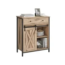 VASAGLE Küchenschrank mit Schiebetür 30 x 70 x 80 cm Landhausstil