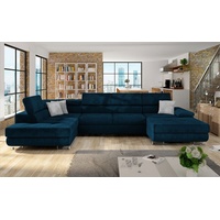 Mirjan24 Ecksofa Cotere Bis, Bettkasten, U-Form Schlafsofa (Farbe: Kronos 09 + Kronos 09 + Paros 5, Seite: Links) - Blau