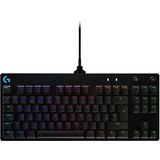 Logitech G PRO TKL mechanische Gaming-Tastatur, GX-Blue Clicky Switches, LIGHTSYNC RGB, Design ohne Nummernblock für Esport Gaming, Abnehmbares Mikro-USB-Kabel, UK QWERTY-Layout - Schwarz