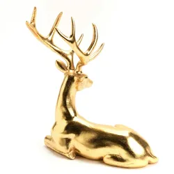 Sitzender Hirsch vergoldet 34 cm - Anderes Amadeus Resin 28.8x20.89 cm