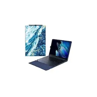 Fintie Hülle für 15.6 Zoll Samsung Galaxy Book 4&Book 4 360/Galaxy Book 2 Pro 360 /Galaxy Book 2 Pro/Galaxy Book Pro 360 - Premium Folio Schutzhülle mit Dokumentschlitze, Meeresblau