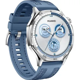 Huawei Watch GT 5 46 mm Silber Gewebe-Armband Blau