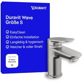 Duravit Wave Waschtischarmatur Edelstahl Gebürstet