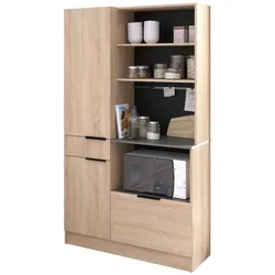Küchenschrank Fumay - Eiche / Beton dunkel