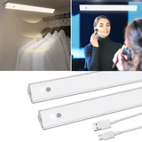 HOTUT Unterbauleuchte Küche LED, 30cm Dimmbare Led Lichtleiste mit Berührungslosem Sensor, Kleiderschrank Beleuchtung, USB Wiederaufladbar schrankleuchte für Werkbänke, Schreibtische und Vitrinen