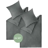 Esprit Renforce, Anthrazit Textil, 135x200 cm - 2er Set - Grau