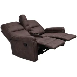 Mendler 2er Kinosessel HWC-K17 Stoff/Textil 157 x 102 x 0 cm Braun mit Liegeposition