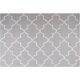 Beliani Teppich 160 x 230 cm marokkanisches Muster Kurzflor SILVAN Hellgrau