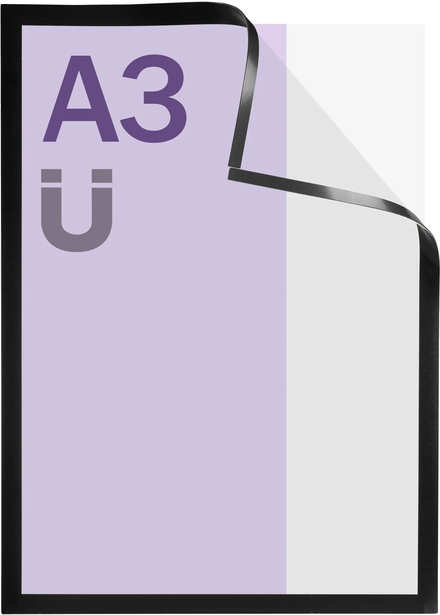 Magnetrahmen A3, magnetisch schwarz, Hart-PVC