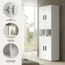 xonox.home Xonox Wohnwand, Weiß, Holzwerkstoff, 65x178x34 cm Wohnzimmer, Wohnwände, Anbauwände