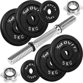 MOVIT Kurzhantel Set Gusseisen Kurzhantel 25 kg schwarz/silber