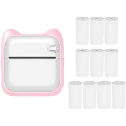 Mini Tasche Foto Drucker Tragbare Thermo Druck Maschine 190dpi Drahtlose BT Verbindung für P-2 rosa