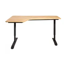 Home Affaire Schreibtisch HOME AFFAIRE "Vik", braun (eiche natur, schwarz, eiche natur), B:160cm H:66cm T:110cm, Tische, Schreibtisch, für das Home Office geeignet, opt. mit erweiterter Arbeitsfläche