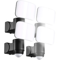 Luminea Sensor Leuchtmittel: 4er-Set kabellose LED-Außenstrahler, PIR-Bewegungsmelder, 300 lm, IP44 (Bewegungsmelder mit Licht, LED-Strahler außen Bewegungsmelder, Bewegungsmeldern)