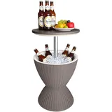 Relaxdays Beistelltisch mit Kühlfunktion 57 x 48,5 cm Beige