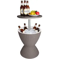 Relaxdays Beistelltisch mit Kühlfunktion 57 x 48,5 cm Beige
