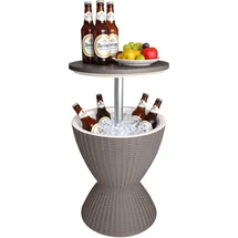 Relaxdays Beistelltisch mit Kühlfunktion 57 x 48,5 cm Beige