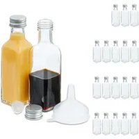 Relaxdays kleine Flaschen, 20er Set, 100 ml, Glasflaschen zum